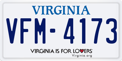 VA license plate VFM4173