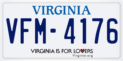 VA license plate VFM4176