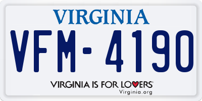 VA license plate VFM4190