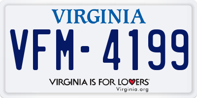 VA license plate VFM4199