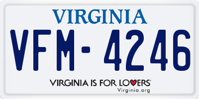 VA license plate VFM4246