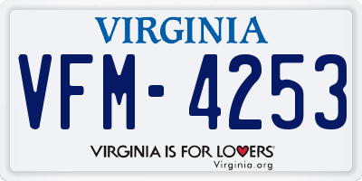 VA license plate VFM4253