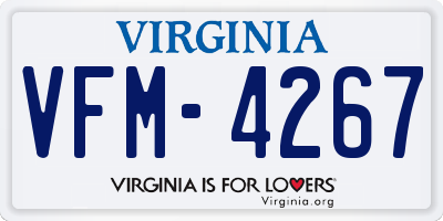 VA license plate VFM4267