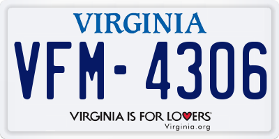 VA license plate VFM4306