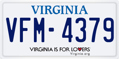 VA license plate VFM4379