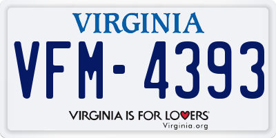 VA license plate VFM4393