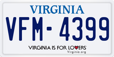 VA license plate VFM4399