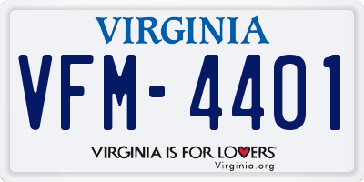 VA license plate VFM4401