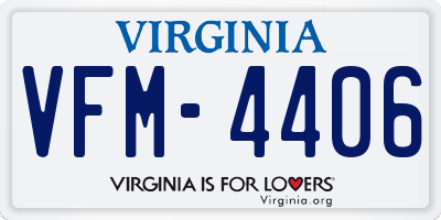 VA license plate VFM4406