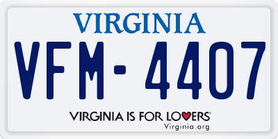 VA license plate VFM4407