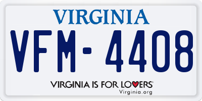 VA license plate VFM4408
