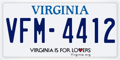 VA license plate VFM4412