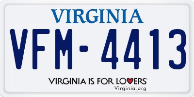 VA license plate VFM4413