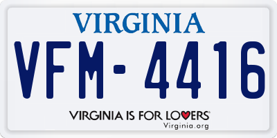 VA license plate VFM4416