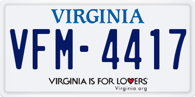 VA license plate VFM4417
