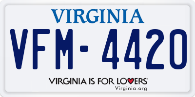 VA license plate VFM4420