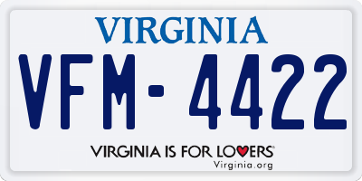 VA license plate VFM4422