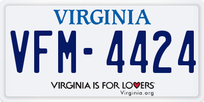 VA license plate VFM4424
