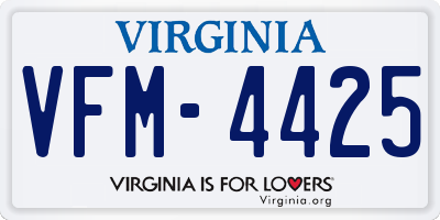 VA license plate VFM4425