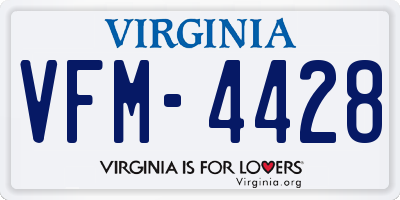 VA license plate VFM4428