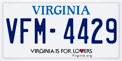 VA license plate VFM4429