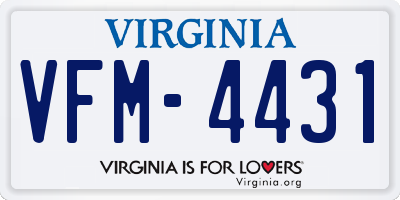 VA license plate VFM4431