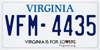 VA license plate VFM4435