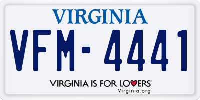 VA license plate VFM4441