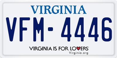 VA license plate VFM4446