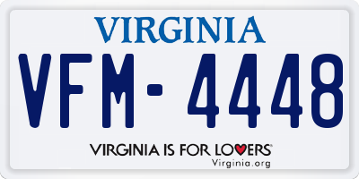 VA license plate VFM4448