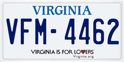 VA license plate VFM4462