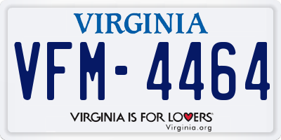 VA license plate VFM4464