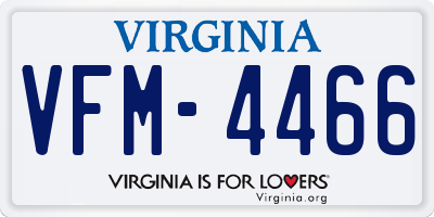 VA license plate VFM4466