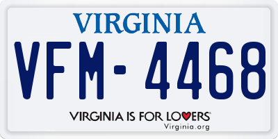 VA license plate VFM4468