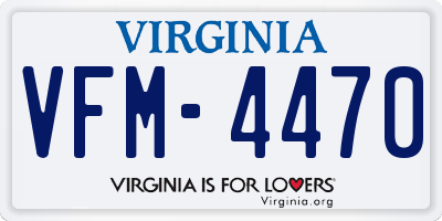 VA license plate VFM4470