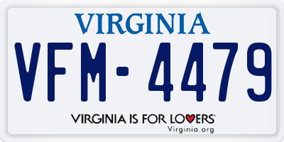 VA license plate VFM4479