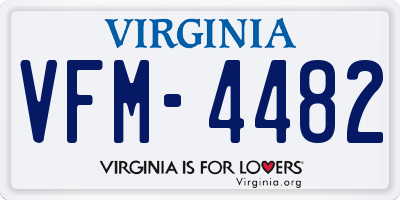 VA license plate VFM4482