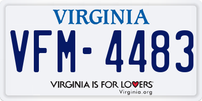 VA license plate VFM4483