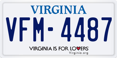 VA license plate VFM4487