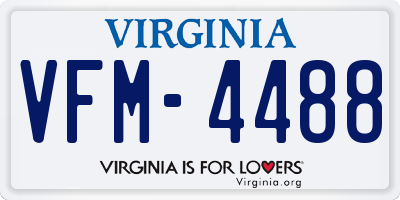 VA license plate VFM4488