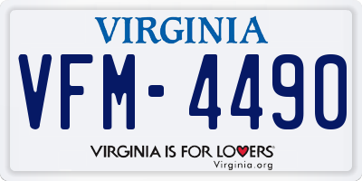 VA license plate VFM4490