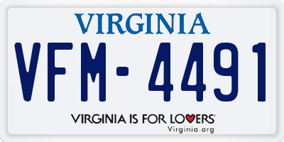 VA license plate VFM4491