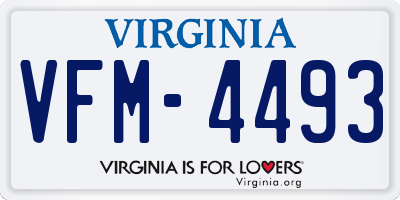 VA license plate VFM4493