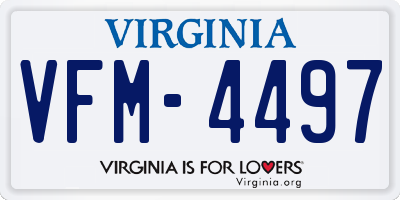 VA license plate VFM4497