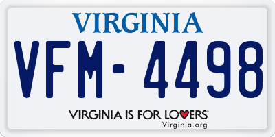 VA license plate VFM4498