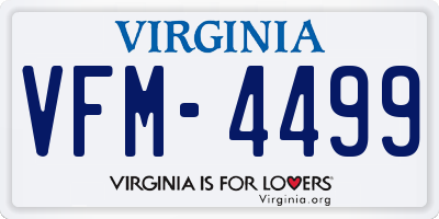 VA license plate VFM4499