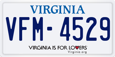 VA license plate VFM4529