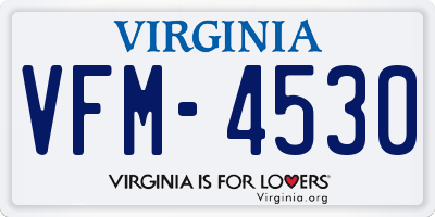 VA license plate VFM4530