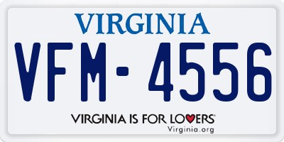 VA license plate VFM4556