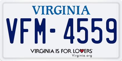 VA license plate VFM4559